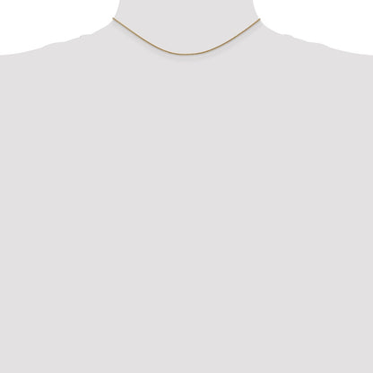 14K Yellow Gold 14 inch 1.05mm Diamond-cut Spiga with Lobster Clasp Children Necklace Chain Necklace