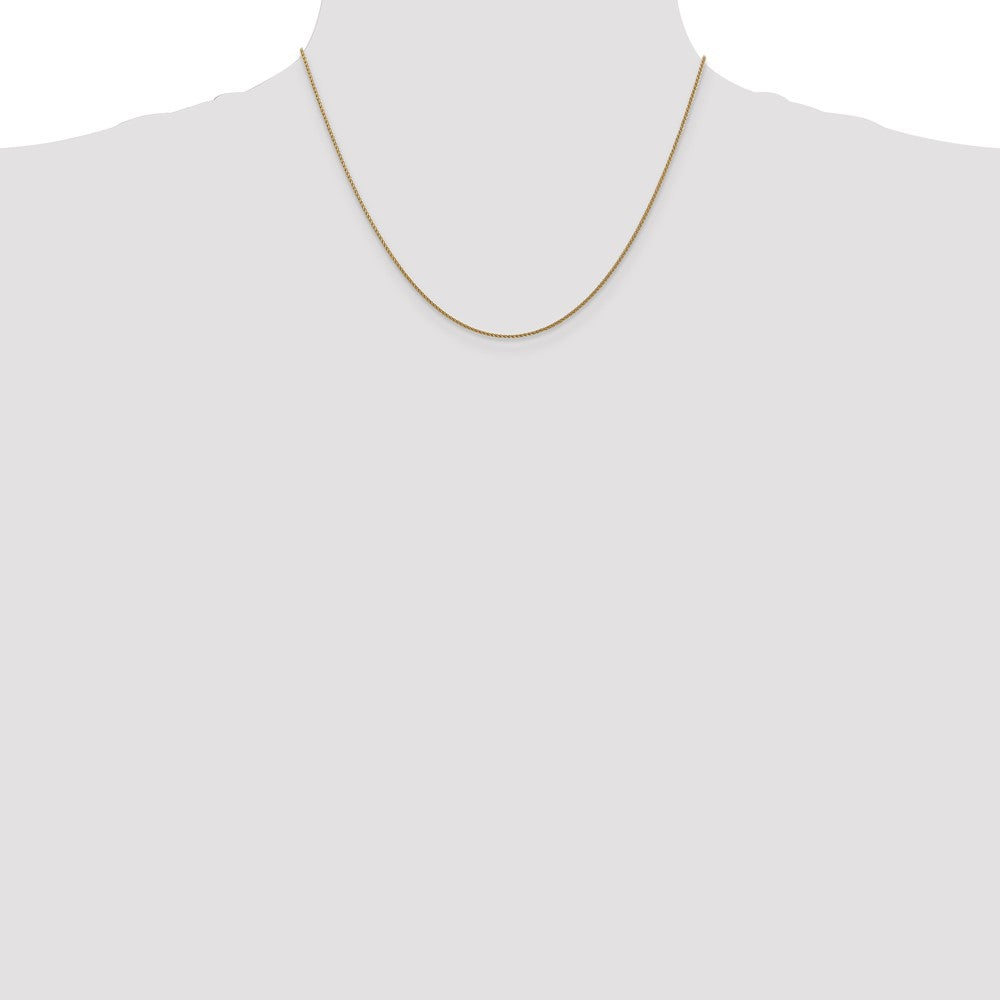 14K Yellow Gold 18 inch 1.05mm Diamond-cut Spiga with Lobster Clasp Chain Necklace