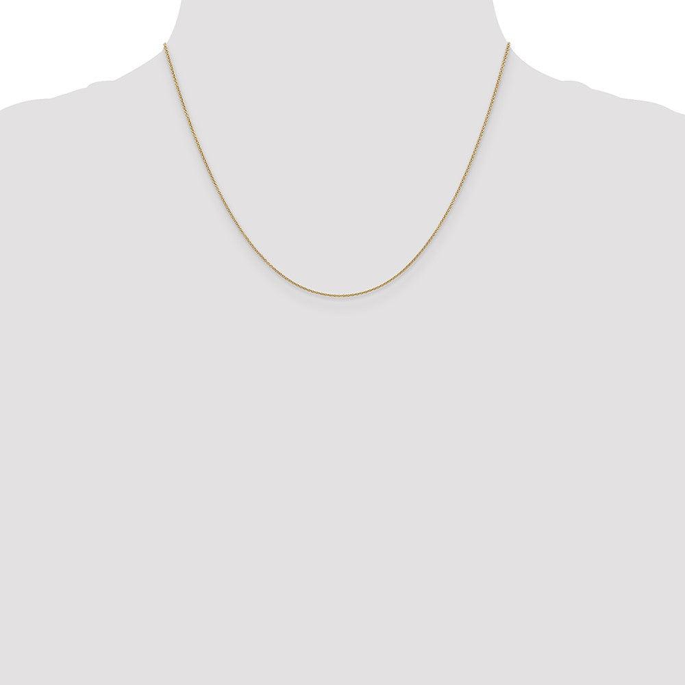 14K Yellow Gold 18 inch .9mm Cable with Spring Ring Clasp Chain Necklace