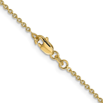 14K Yellow Gold 22 inch 1.4mm Forzantine Cable with Lobster Clasp Chain Necklace