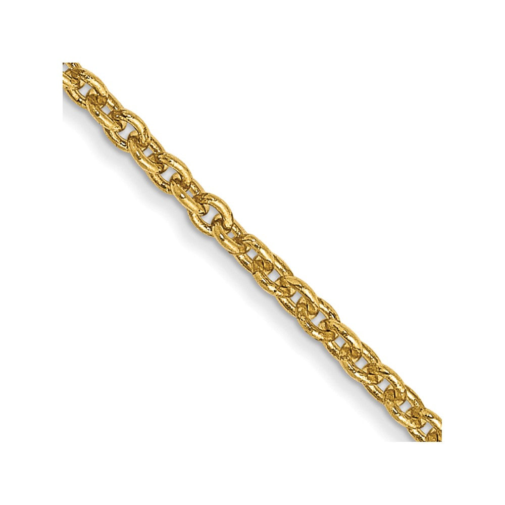14K Yellow Gold 22 inch 1.4mm Forzantine Cable with Lobster Clasp Chain Necklace