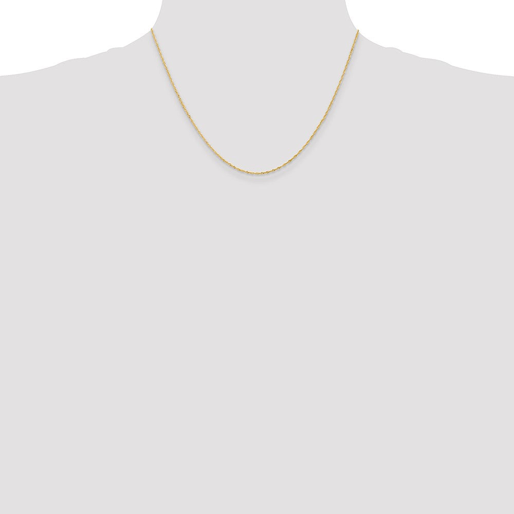 14K Yellow Gold 18 inch 1.10mm Singapore with Spring Ring Clasp Chain Necklace