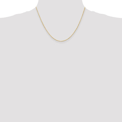 14K Yellow Gold 18 inch 1.10mm Singapore with Spring Ring Clasp Chain Necklace