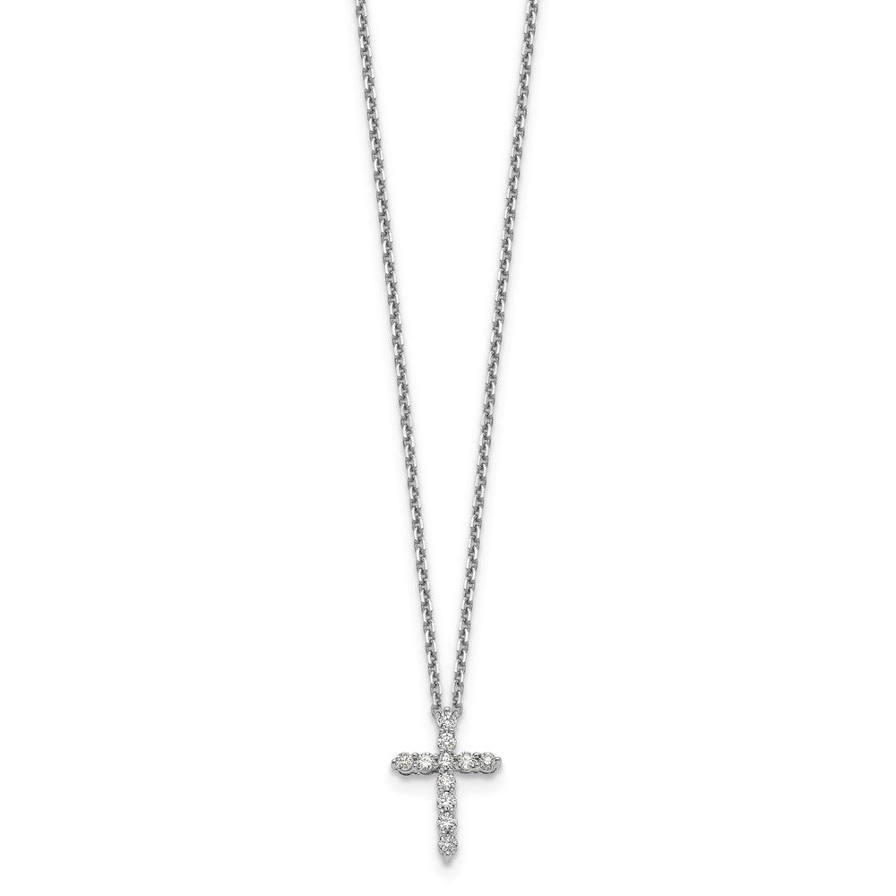 14k white gold real diamond cross pendant pm1000 033 waa
