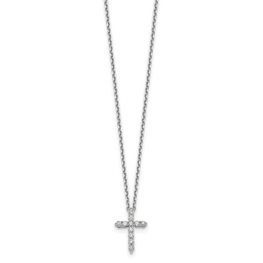 14k white gold real diamond cross pendant pm1000 033 waa