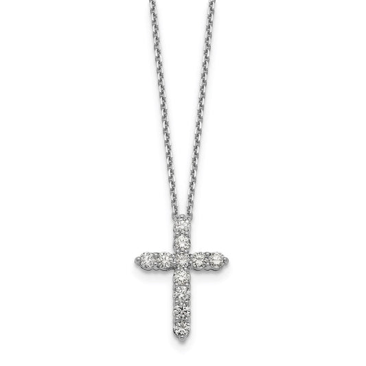 14k white gold real diamond cross pendant pm1000 100 waa