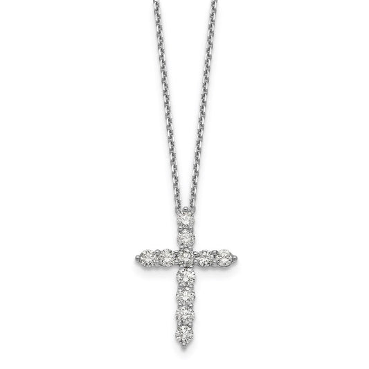 14k white gold real diamond cross pendant pm1000 150 waa