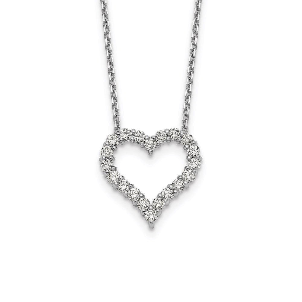 14k white gold real diamond heart 18 inch necklace pm1001 100 wa