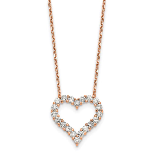 14k rose gold true origin lab grown real diamond vs si d e f heart pendant necklace pm1001 150 rld