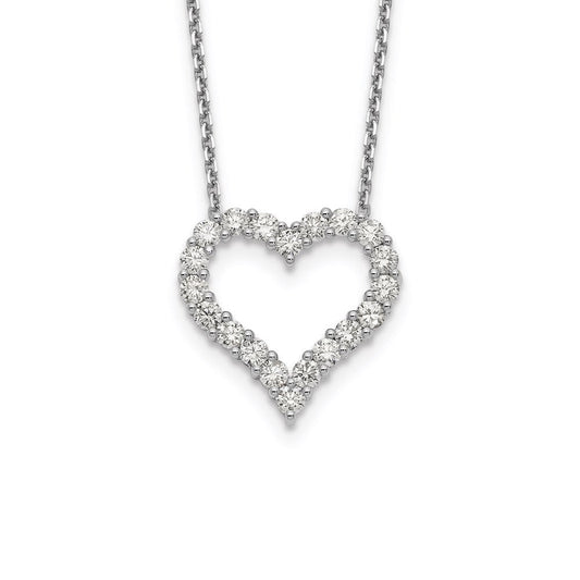 14k white gold real diamond heart 18 inch necklace pm1001 150 wa