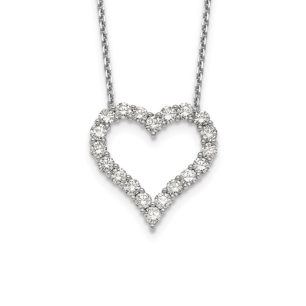 14k white gold real diamond heart 18 inch necklace pm1001 200 wa