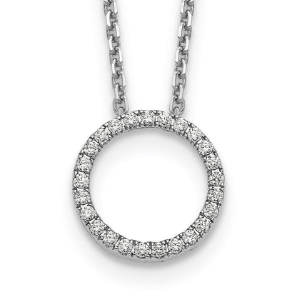14k white gold real diamond circle 18 inch necklace pm1002 025 wa