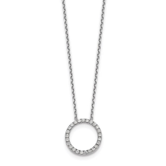 14k white gold real diamond circle 18 inch necklace pm1002 050 waa