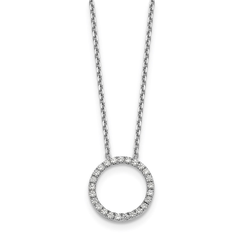 14k white goldtrue origin lab grown real diamond vs si d e f circle pendant with chain pm1002 050 wld