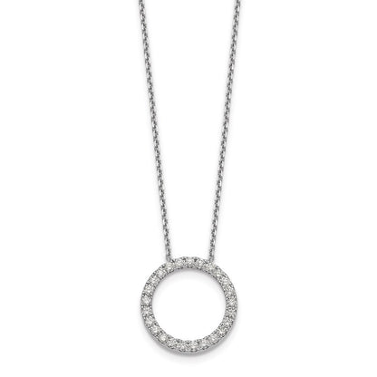 14k white gold real diamond circle 18 inch necklace pm1002 100 waa