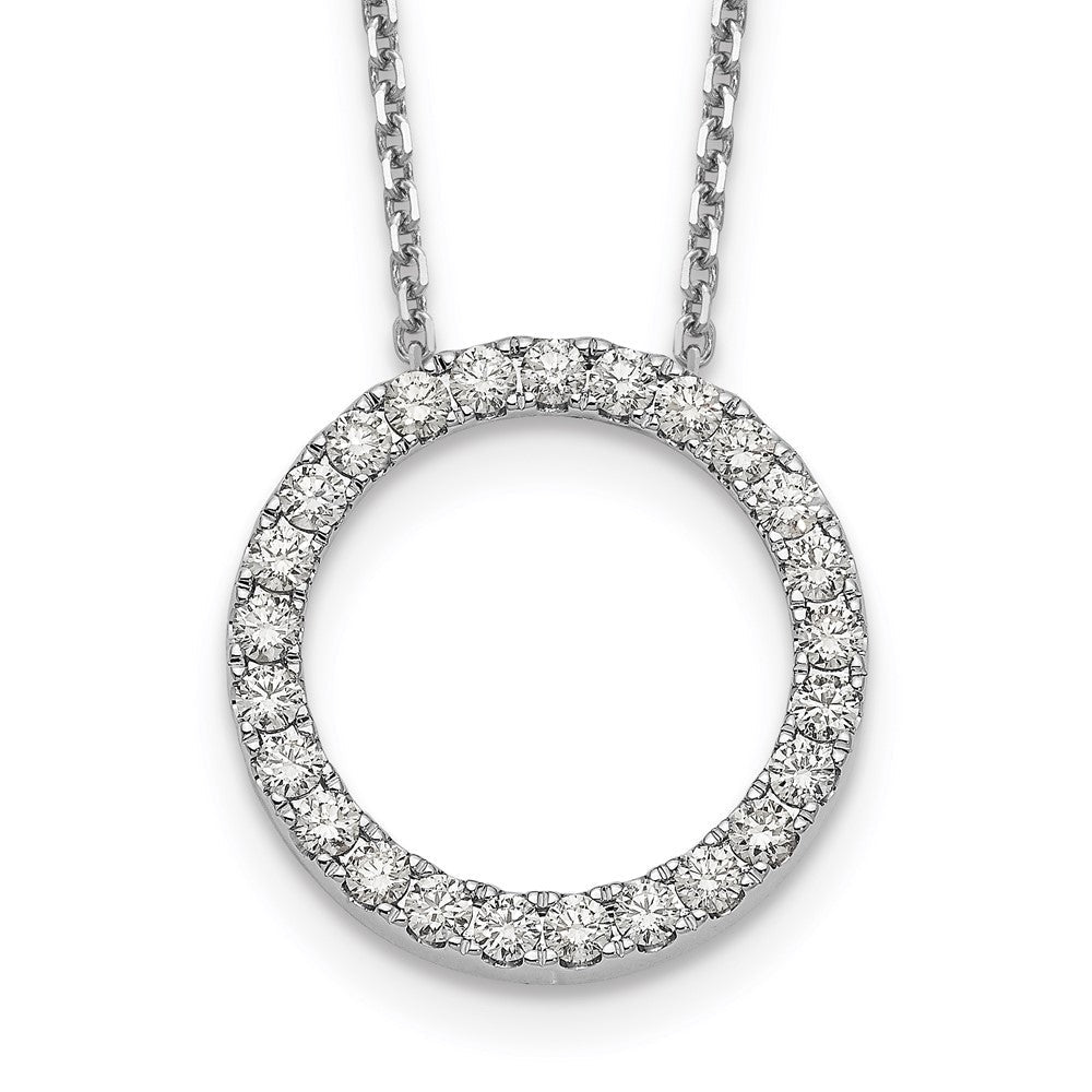 14k white gold real diamond circle 18 inch necklace pm1002 100 wa