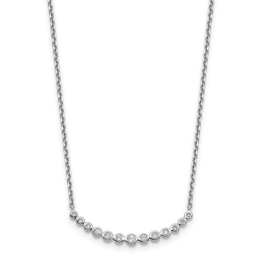 14k white gold real diamond curved bar necklace pm1005 025 wa 18