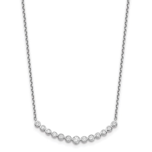 14k white gold real diamond curved bar necklace pm1005 050 wa 18