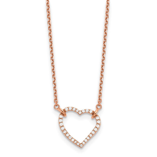 14k rose gold true origin lab grown real diamond vs si d e f heart pendant with chain pm1006 020 rld 18