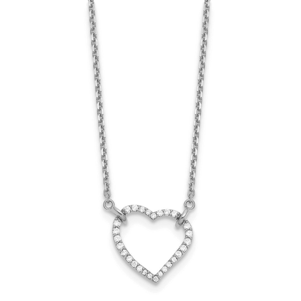 14k white gold real diamond heart pendant necklace pm1006 020 wa 18