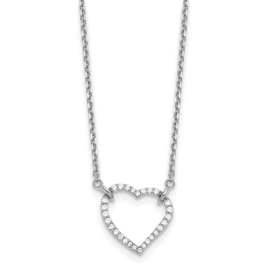 14k white gold real diamond heart pendant necklace pm1006 020 wa 18