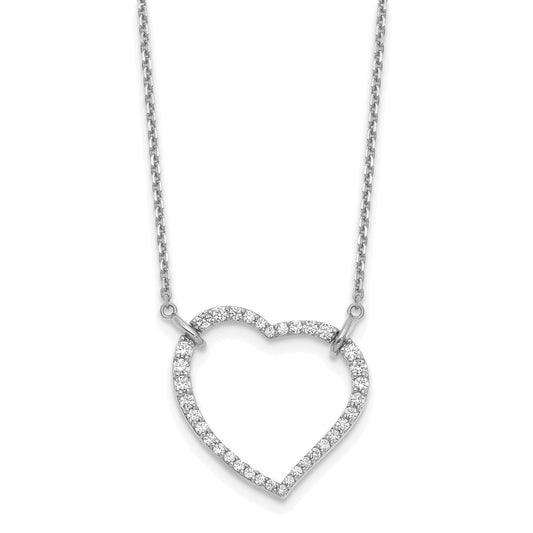 14k white gold heart pendant necklace pm1006 070 wa 18