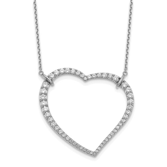 14k white gold heart pendant necklace pm1006 185 wa 18