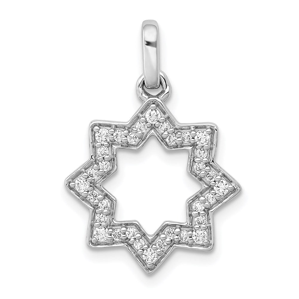 14k white gold 1 4ct real diamond star of david pendant pm3702 025 wa