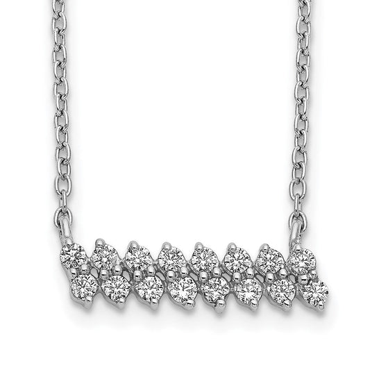 14k white gold real diamond bar necklace pm3717 033 wa
