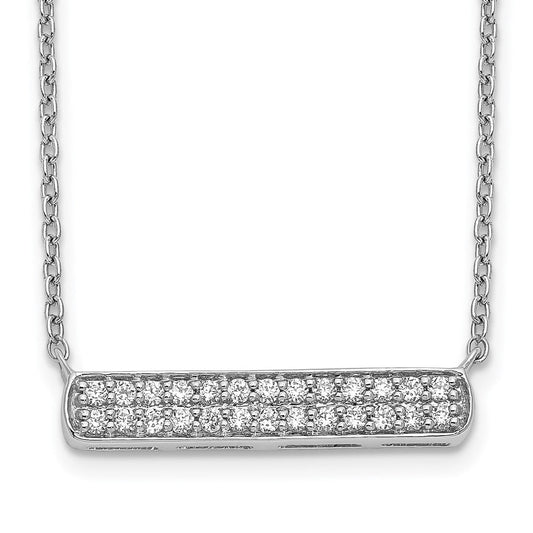 14k white gold real diamond bar necklace pm3734 025 wa