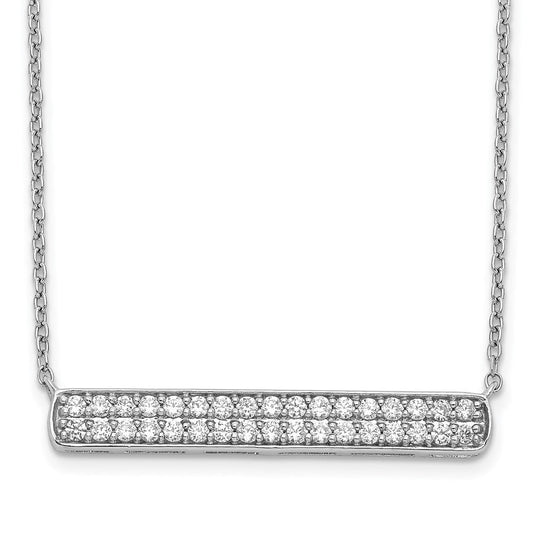 14k white gold real diamond bar 18 inch necklace pm3734 050 wa