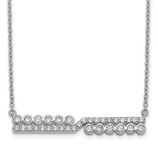 14k white gold real diamond bar necklace pm3736 050 wa