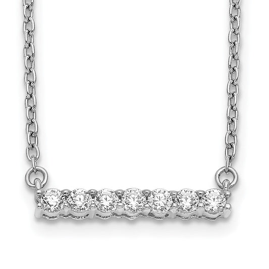 14k white gold real diamond bar 18 inch necklace pm3738 025 wa