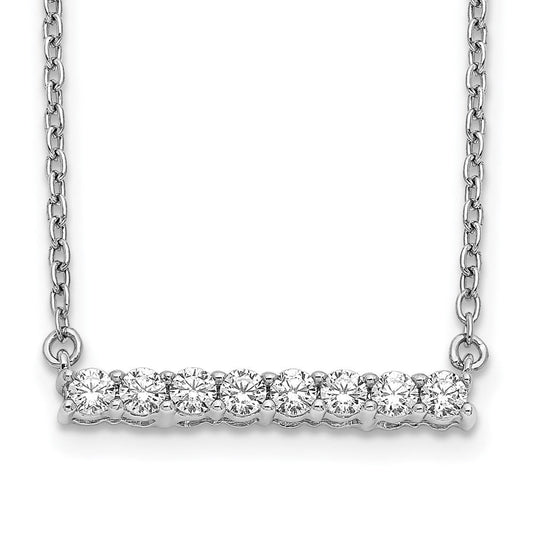 14k white gold real diamond bar 18 inch necklace pm3738 033 wa