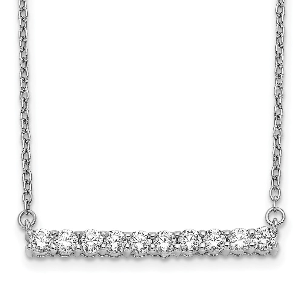 14k white gold real diamond bar 18 inch necklace pm3738 050 wa