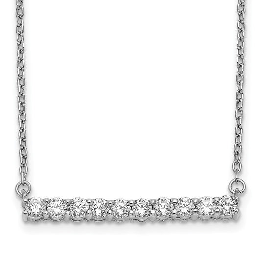 14k white gold real diamond bar 18 inch necklace pm3738 050 wa