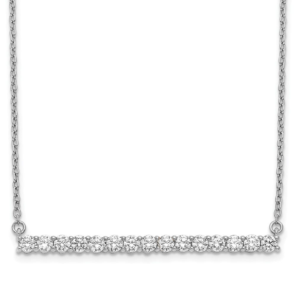 14k white gold real diamond bar 18 inch necklace pm3738 075 wa