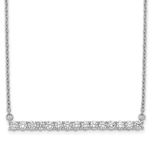 14k white gold real diamond bar 18 inch necklace pm3738 075 wa