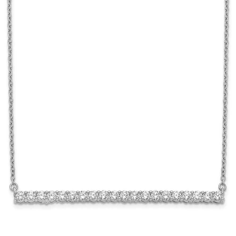 14k white gold real diamond bar 18 inch necklace pm3738 100 wa