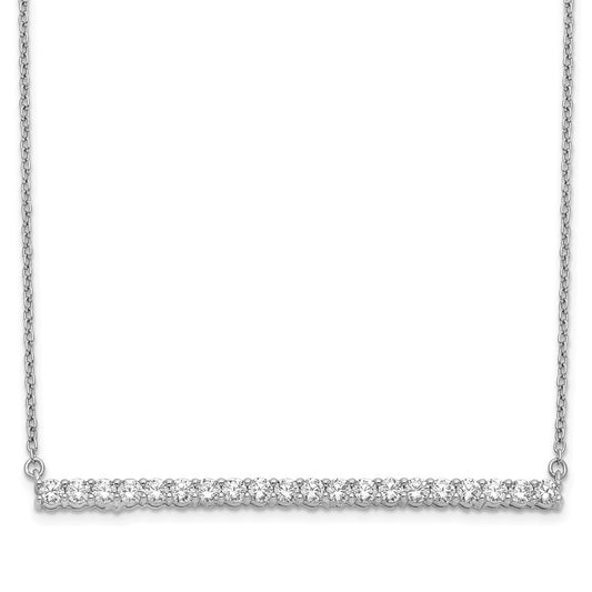 14k white gold real diamond bar 18 inch necklace pm3738 100 wa