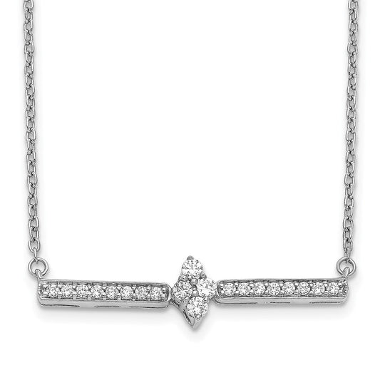 14k white gold real diamond bar necklace pm3739 025 wa