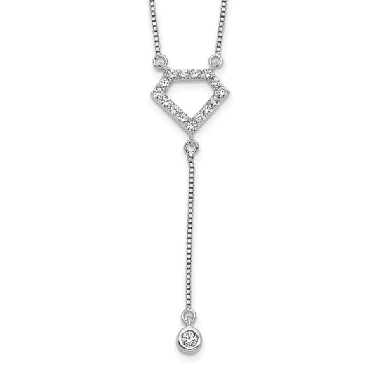 14k white gold real diamond real diamond shape w dangle necklace pm3741 025 wa