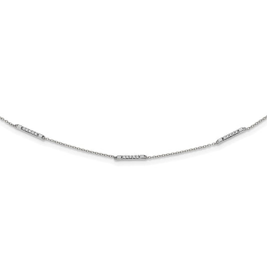 14k white gold real diamond 5 station necklace pm3752 025 wa 18