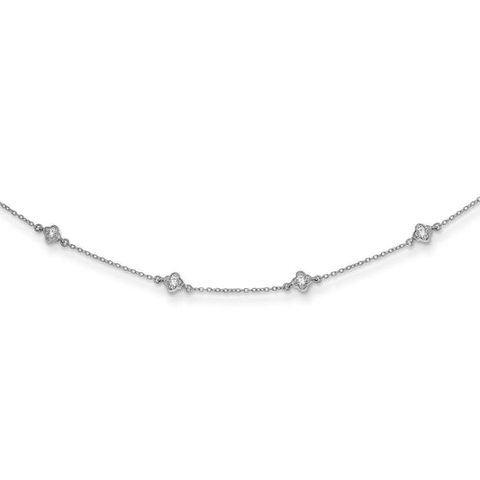 14k white gold real diamond multi station necklace pm3753 050 wa