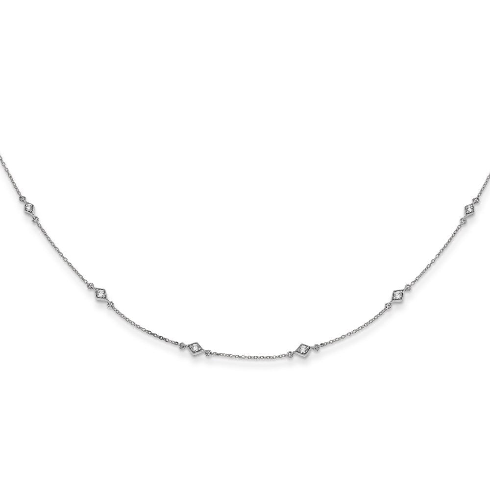 14k white gold real diamond multi station necklace pm3754 050 wa
