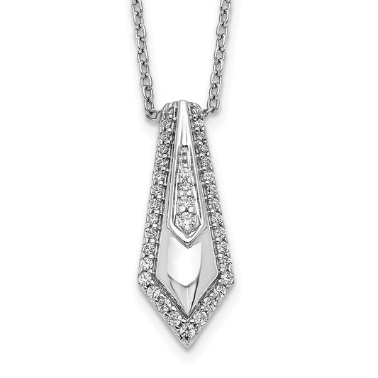 14k white gold real diamond drop necklace pm3761 020 wa
