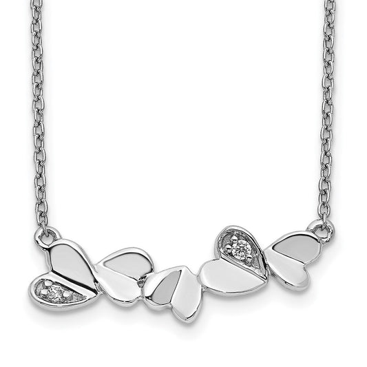 14k white gold real diamond hearts bar necklace pm3768 004 wa