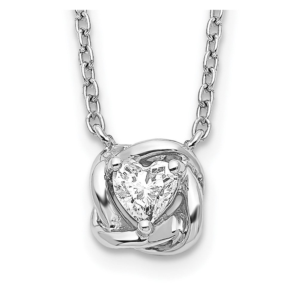 14k white gold heart shaped real diamond necklace pm3776 025 wa
