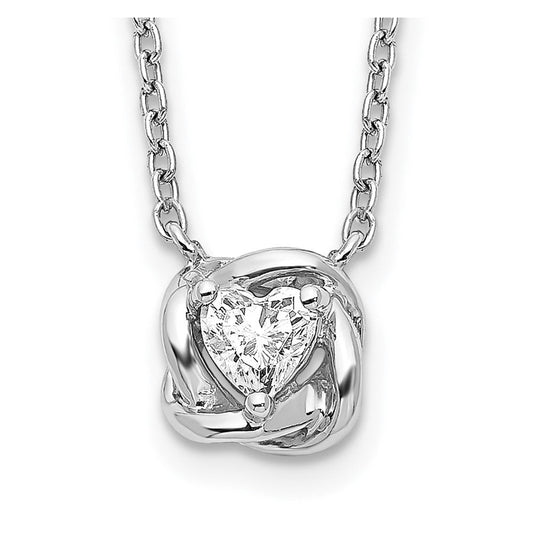 14k white gold heart shaped real diamond necklace pm3776 025 wa
