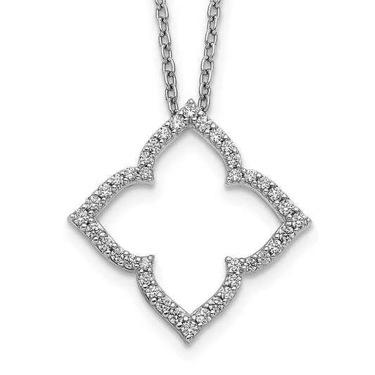 14k white gold real diamond 18 inch necklace pm3788 025 wa